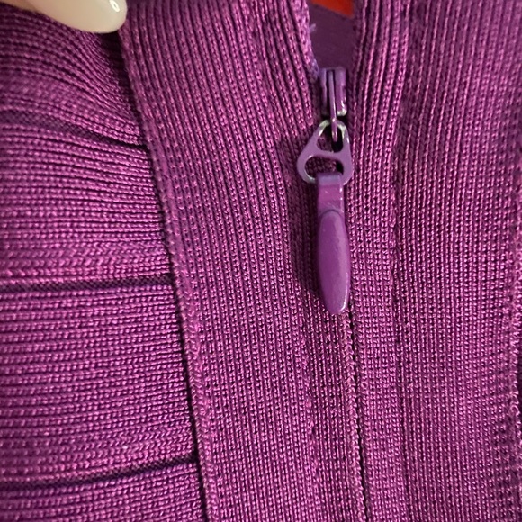 Herve Leger Royal Purple Iconic Body Con Dress - Picture 13 of 15